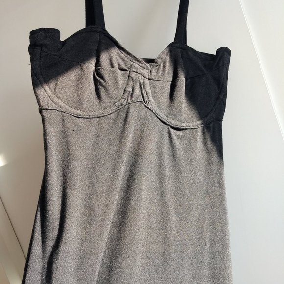 vintage 90s jersey knit maxi body con slip dress - Picture 4 of 15